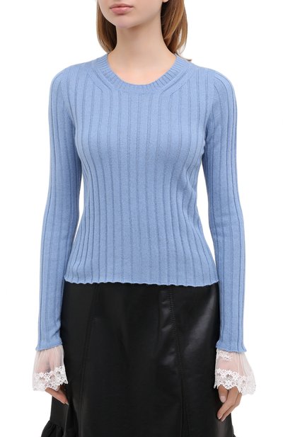 Кашемировый пуловер PHILOSOPHY DI LORENZO SERAFINI голубого цвета по цене 48100 руб., арт. A0917/5702, фото 3 Кашемировый пуловер PHILOSOPHY DI LORENZO SERAFINI, арт. A0917/5702, фото 3