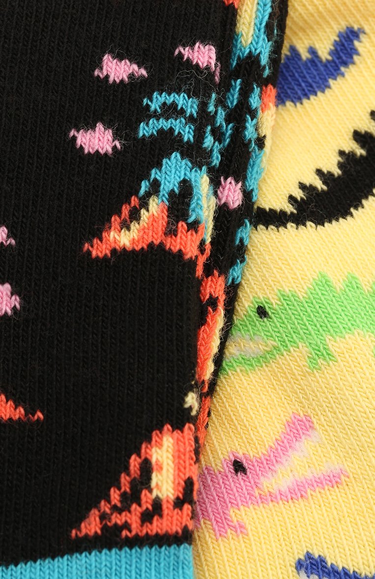 Детские комплект из 2 пар носков HAPPY SOCKS разноцветного цвета, арт. KVLC02 | Фото 2 (Материал: Текстиль, Хлопо�к; Материал сплава: Проставлено; Нос: Не проставлено)