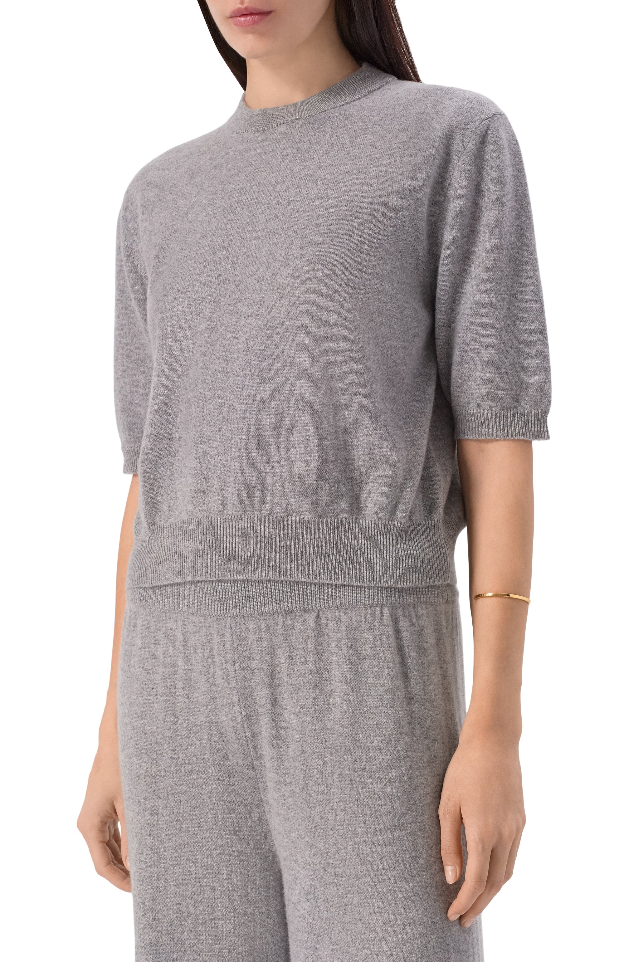 Кашемировый пуловер ERIKA CAVALLINI серого цвета по цене 58000 руб., арт. P5WB10, фото 3 Кашемировый пуловер ERIKA CAVALLINI, арт. P5WB10, фото 3