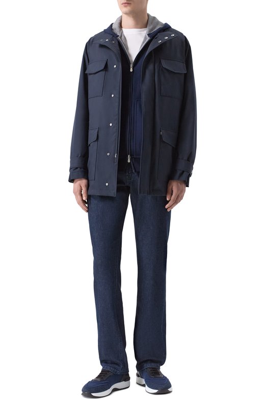 Текстильные кроссовки Brioni QHM20L/PD903 Синий  QHM20L/PD903 Фото 2