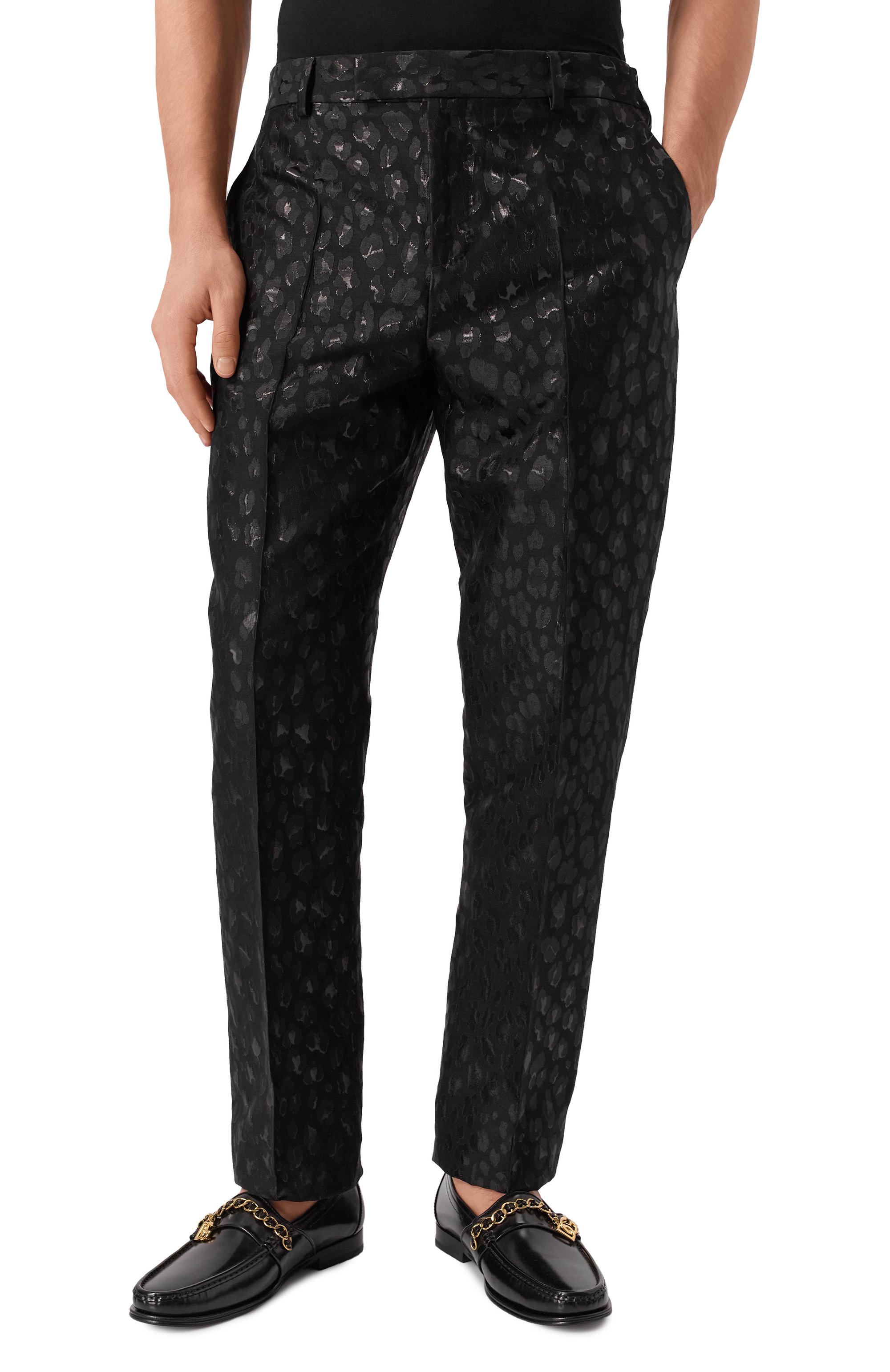 Брюки VERSACE черного цвета по цене 148500 руб., арт. 1016648/1A12363, фото 3 Брюки VERSACE, арт. 1016648/1A12363, фото 3