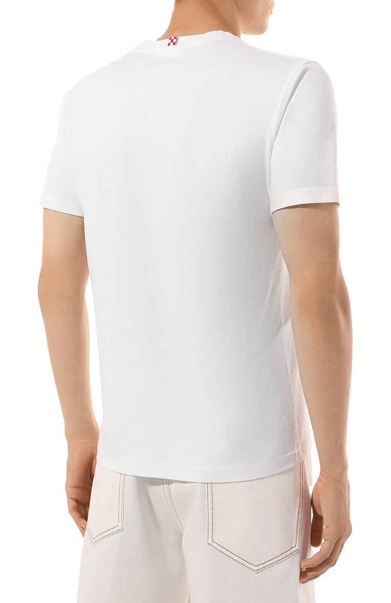 Мужская хлопковая футболка MC2 SAINT BARTH белого цвета, арт. STBM TSHIRT MAN/TSHM001/02203B | Фото 4 (Материал внешний: Хлопок; Рукава: Короткие; Длина (для топов): Стандартные; Стили: Гранж; Принт: С п�ринтом; Кросс-КТ: Пляж, Джерси; Мужское Кросс-КТ: Футболка-одежда)