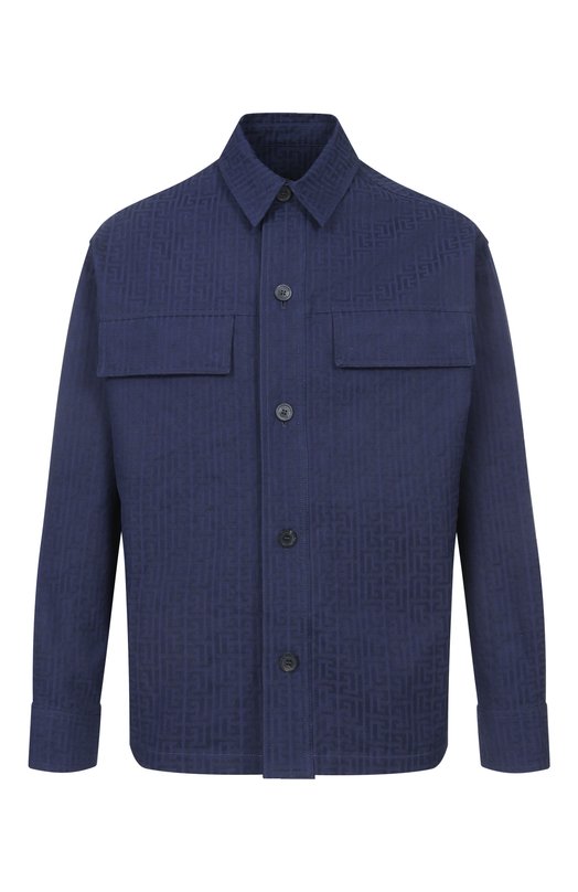 Хлопковая куртка-рубашка Balmain GH1TH881/CG41 Синий GH1TH881/CG41