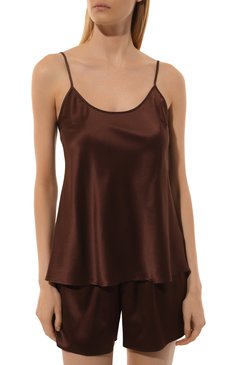 Женская шелковая пижама PRIMROSE коричневого цвета, арт. 2W.500TS.KR001 | Фото 3 (Нос: Не проставлено; Материал сплава: Проставлено; Материал внешний: Шелк)