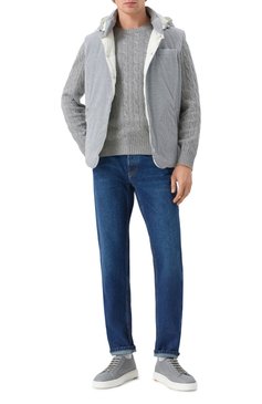 Мужские кожаные кеды SANTONI серого цвета, арт. MBCG21571BARCMMD | Фото 2 (Материал внешний: Натуральная кожа; Подошва: Массивная; Материал сплава: Проставлено; Драгоценные камни: Проставлено; Материал внутренний: Натуральная кожа; Кросс-КТ: Низкие; Стили: Классический; Материал утеплителя: Без утеплителя)