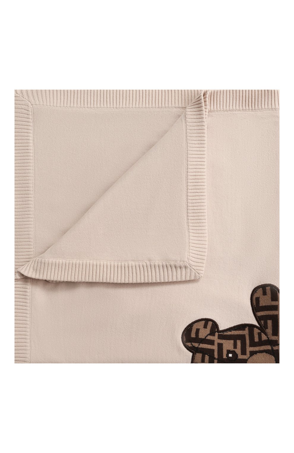 Хлопковый плед FENDI бежевого цвета по цене 62500 руб., арт. BUJ139/A3TE, фото 1 Хлопковый плед FENDI, арт. BUJ139/A3TE, фото 1