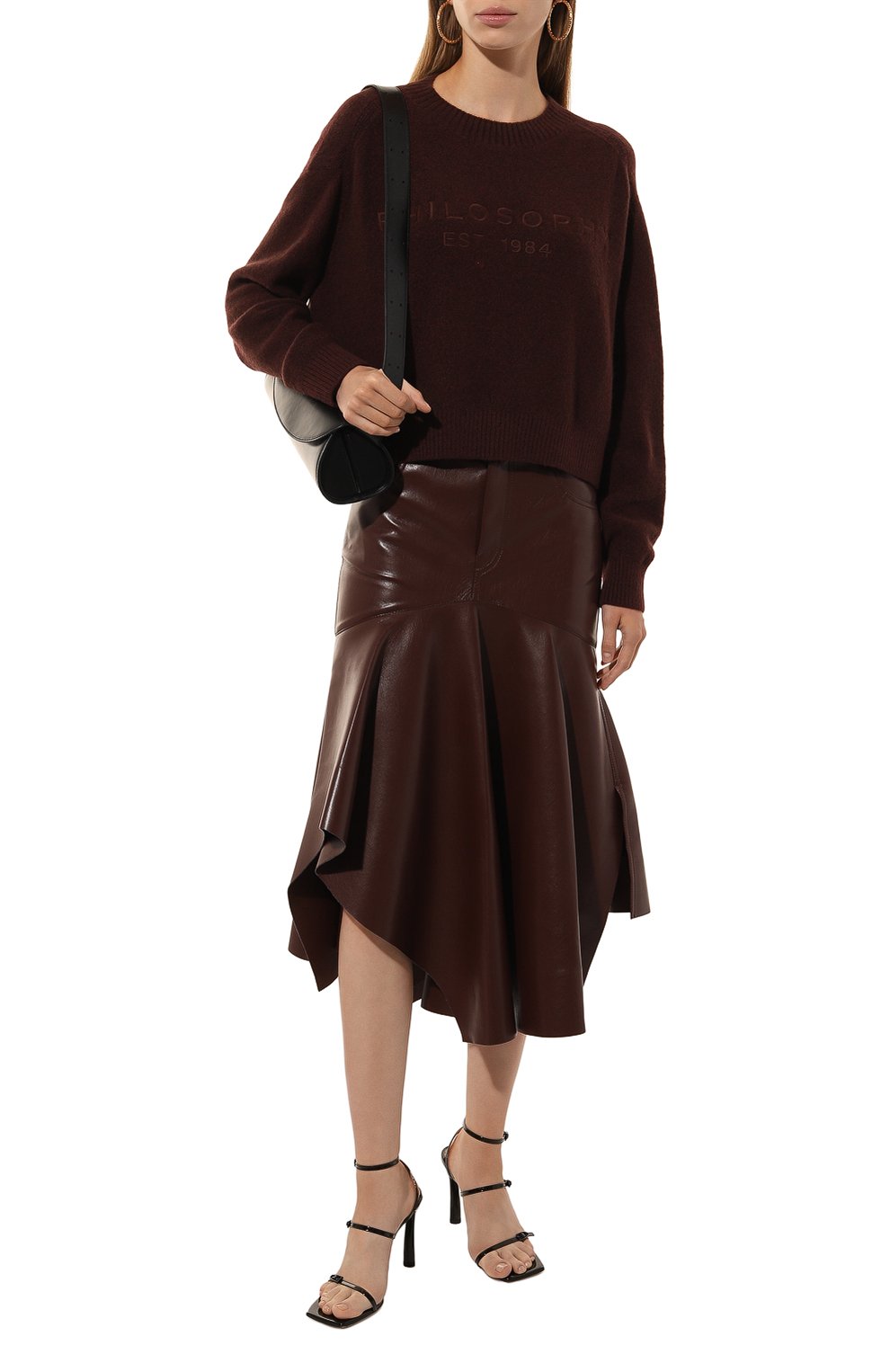 Свитер PHILOSOPHY DI LORENZO SERAFINI темно-коричневого цвета по цене 43900 руб., арт. A0928/5702, фото 2 Свитер PHILOSOPHY DI LORENZO SERAFINI, арт. A0928/5702, фото 2
