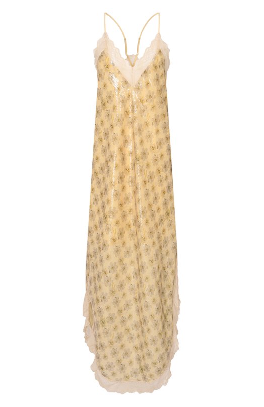 Платье с отделкой пайетками Zadig and Voltaire WWDR02671 Жёлтый WWDR02671