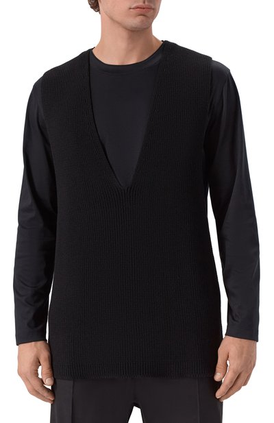 Шерстяной жилет RICK OWENS черного цвета по цене 92650 руб., арт. RR02E1683/KWVH, фото 3 Шерстяной жилет RICK OWENS, арт. RR02E1683/KWVH, фото 3