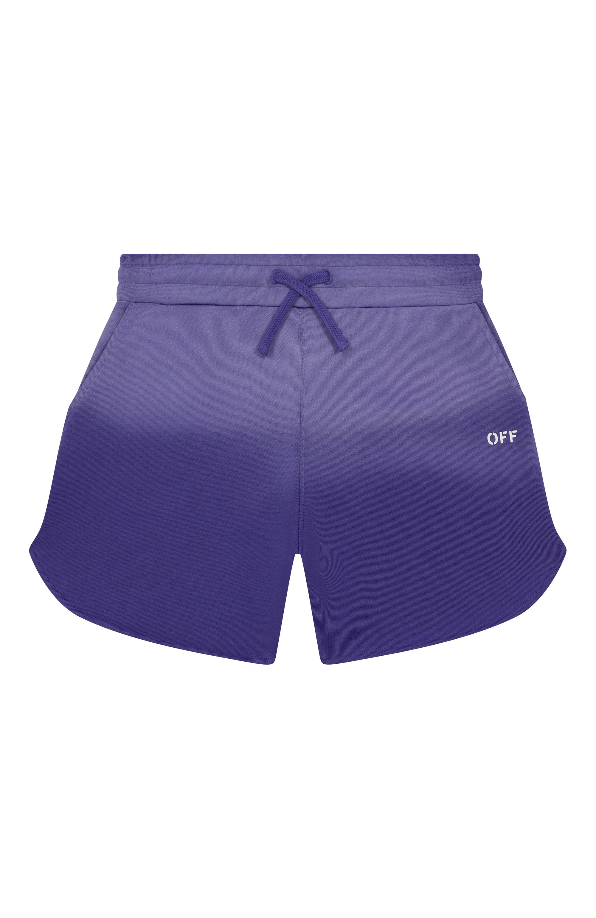 Хлопковые шорты OFF-WHITE фиолетового цвета по цене 25250 руб., арт. 0GCI001S25FLE002/12+, фото 1 Хлопковые шорты OFF-WHITE, арт. 0GCI001S25FLE002/12+, фото 1