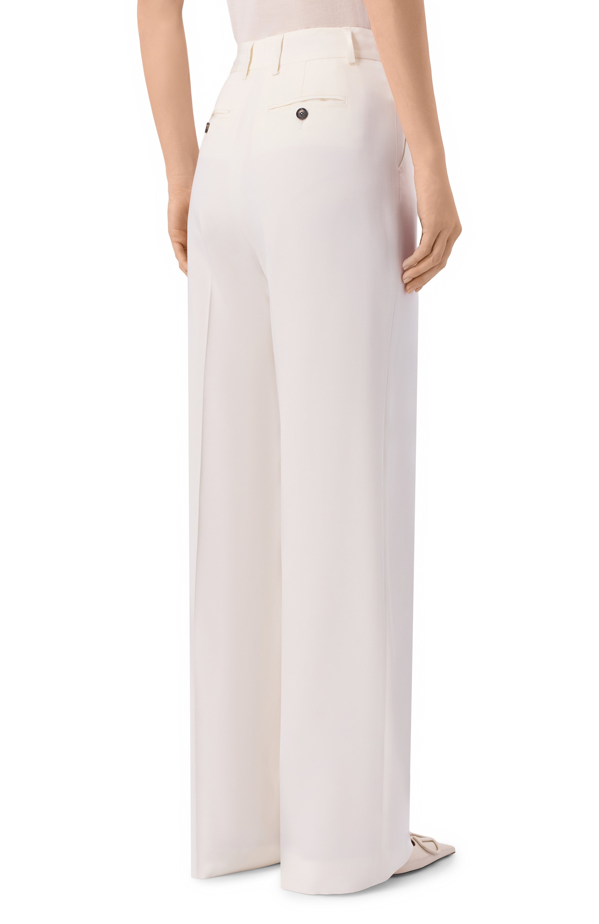 Шелковые брюки KITON кремового цвета по цене 272000 руб., арт. D48109K0977A, фото 4 Шелковые брюки KITON, арт. D48109K0977A, фото 4