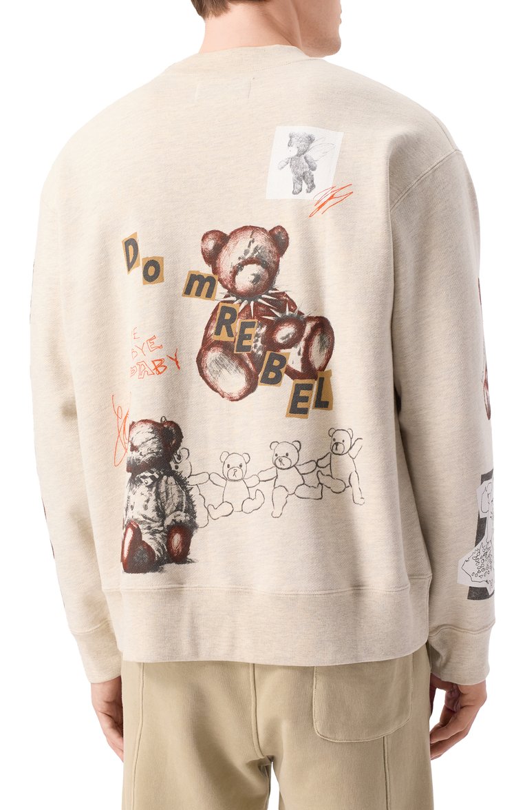 Мужской хлопковый свитшот DOMREBEL бежевого цвета, арт. STUFFY/SWEATSHIRT | Фото 4 (Материал внешний: Хлопок; Длина (для топов): Стандартные; Рукава: Длинные; Стили: Гранж; Принт: С принтом; Мужское Кросс-КТ: свитшот-одежда; Автоматизация ТО: Пр�оставлено; Автоматизация состава: Проставлено; Детали: Без декора)