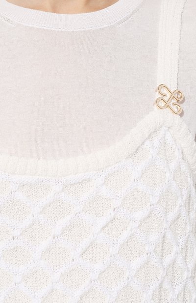 Хлопковый пуловер AND THE BRAND белого цвета по цене 41160 руб., арт. S24-TP029(TS003)-0704-100D, фото 5 Хлопковый пуловер AND THE BRAND, арт. S24-TP029(TS003)-0704-100D, фото 5