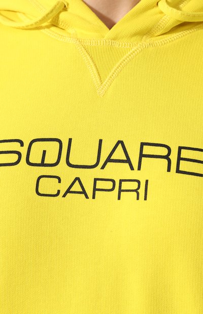 Хлопковое худи DSQUARED2 желтого цвета по цене 28800 руб., арт. S75GU0294/S25305, фото 5 Хлопковое худи DSQUARED2, арт. S75GU0294/S25305, фото 5
