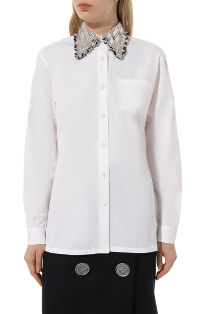 Хлопковая рубашка PRADA, арт. P498ER-1YK3-F0009-211, фото 3