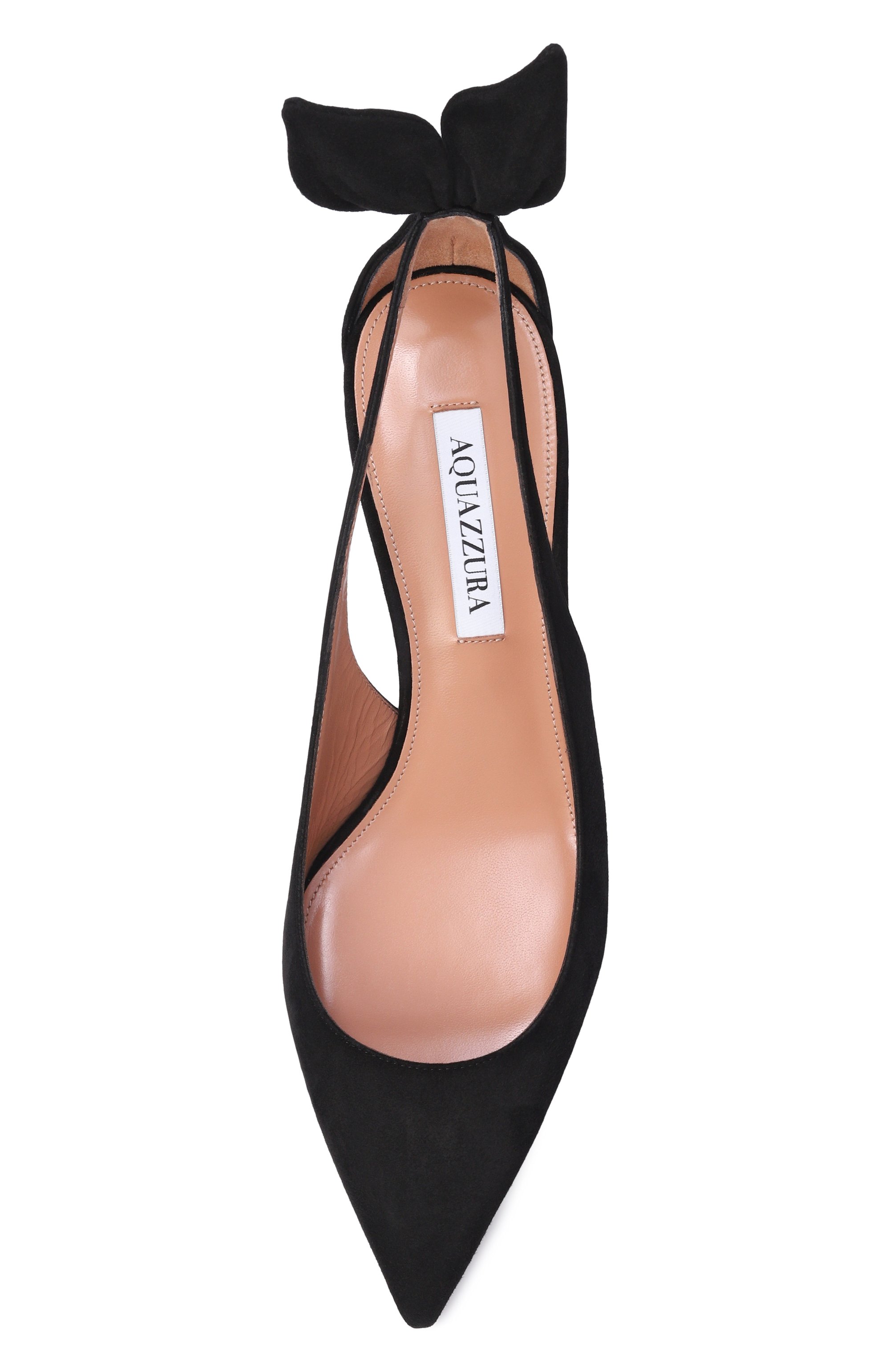 Замшевые туфли bow tie 50 AQUAZZURA черного цвета по цене 94450 руб., арт. DENMIDP2-SUE-000, фото 6 Замшевые туфли bow tie 50 AQUAZZURA, арт. DENMIDP2-SUE-000, фото 6