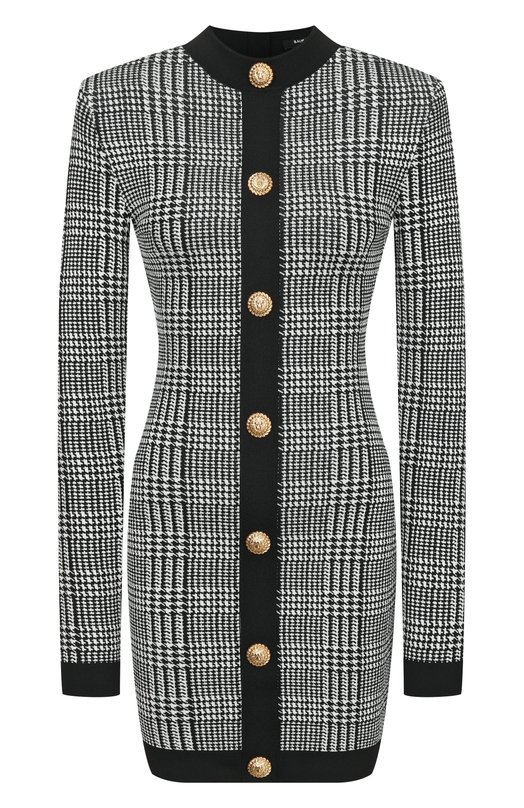 Платье из вискозы Balmain GF1R8032/KJ32 Чёрно-белый GF1R8032/KJ32