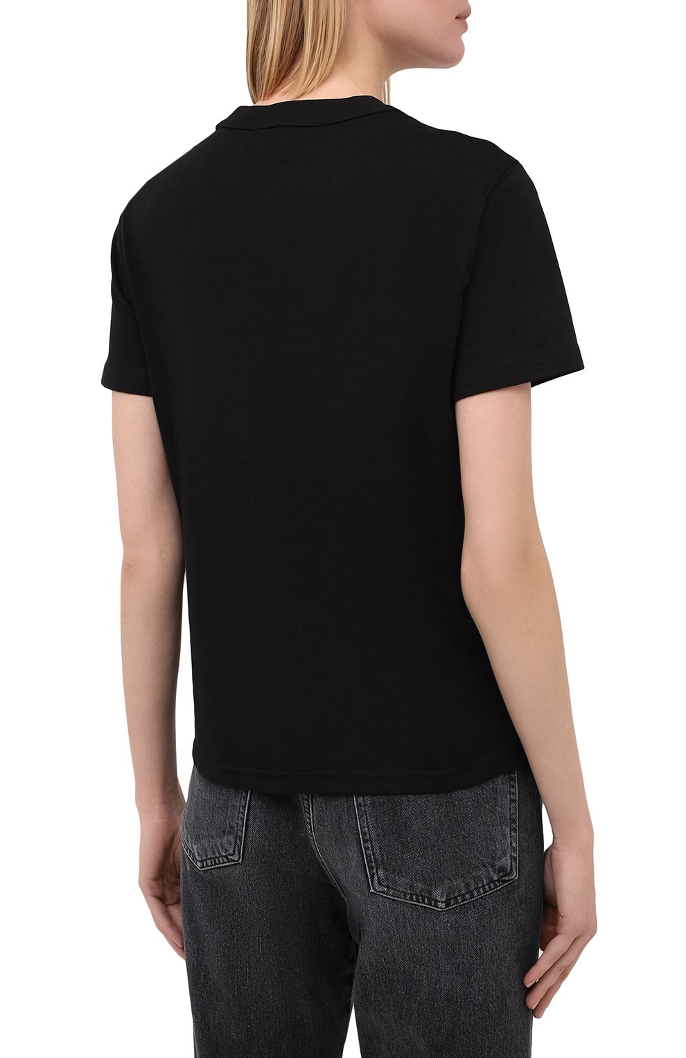 Хлопковая футболка VERSACE JEANS COUTURE черного цвета по цене 11900 руб., арт. B2HZA7TG-ZDP613 REG. 44 TRANSFER/30319, фото 4 Хлопковая футболка VERSACE JEANS COUTURE, арт. B2HZA7TG-ZDP613 REG. 44 TRANSFER/30319, фото 4