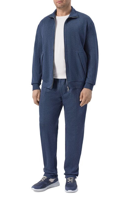 Толстовка из хлопка и шелка Cortigiani 4AF630 Синий  4AF630 Фото 2