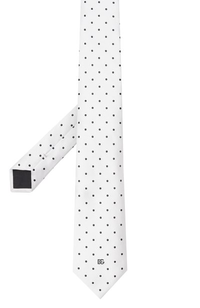 Шелковый галстук DOLCE & GABBANA белого цвета по цене 35800 руб., арт. GT147E/G0JQY, фото 3 Шелковый галстук DOLCE & GABBANA, арт. GT147E/G0JQY, фото 3