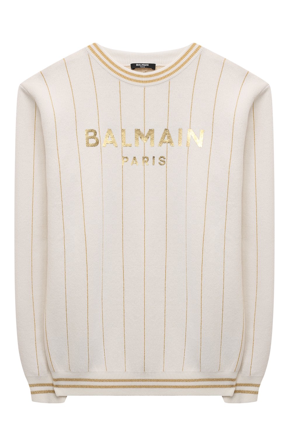 Джемпер из хлопка и вискозы BALMAIN кремового цвета по цене 38000 руб., арт. BU9P00, фото 1 Джемпер из хлопка и вискозы BALMAIN, арт. BU9P00, фото 1