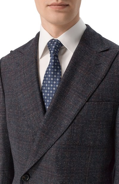 Шелковый галстук CANALI синего цвета по цене 21450 руб., арт. 18/HJ04716, фото 2 Шелковый галстук CANALI, арт. 18/HJ04716, фото 2