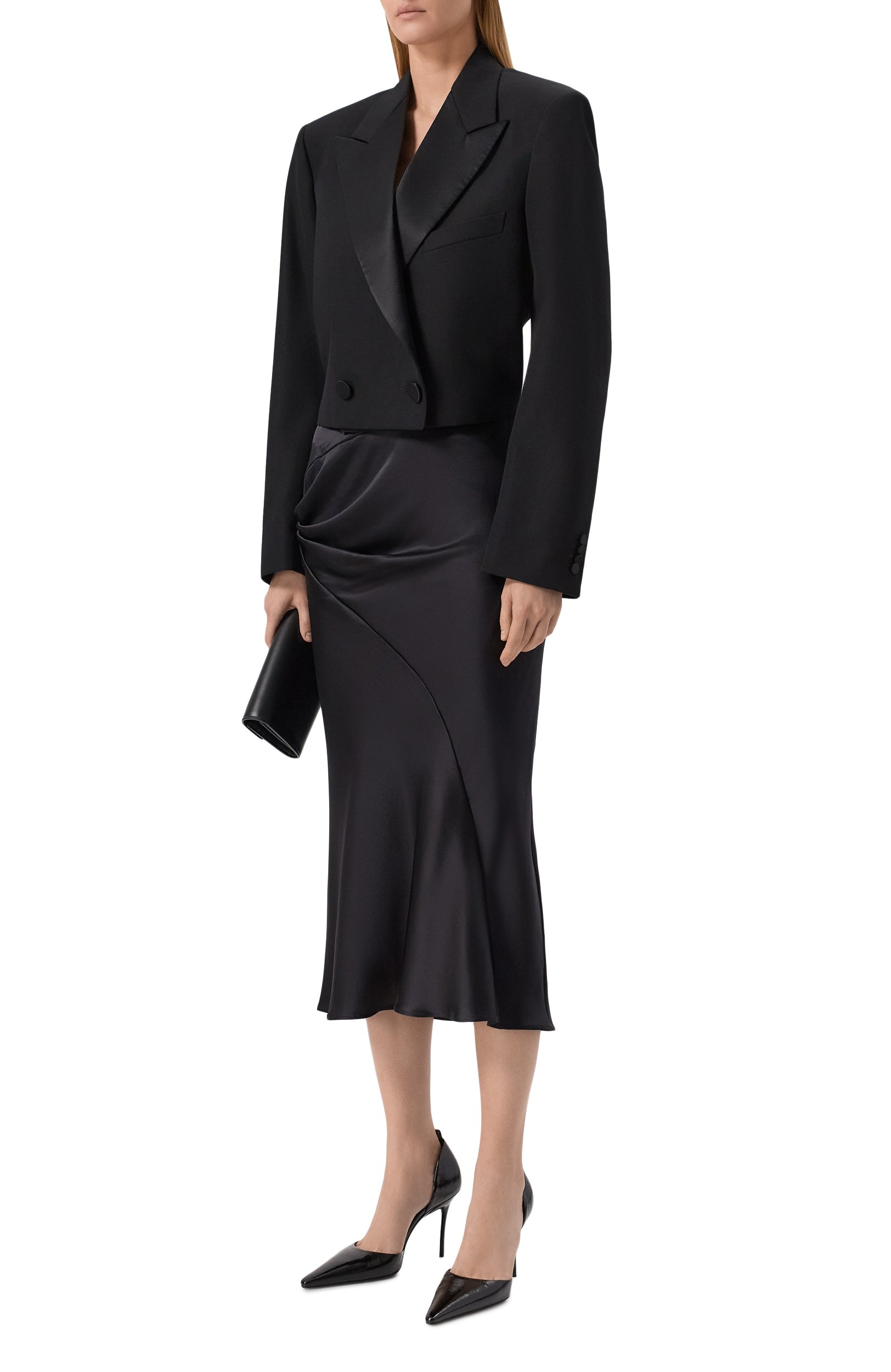 Шелковая юбка NINA RICCI черного цвета по цене 98700 руб., арт. 26ACJU017/SE1415, фото 2 Шелковая юбка NINA RICCI, арт. 26ACJU017/SE1415, фото 2