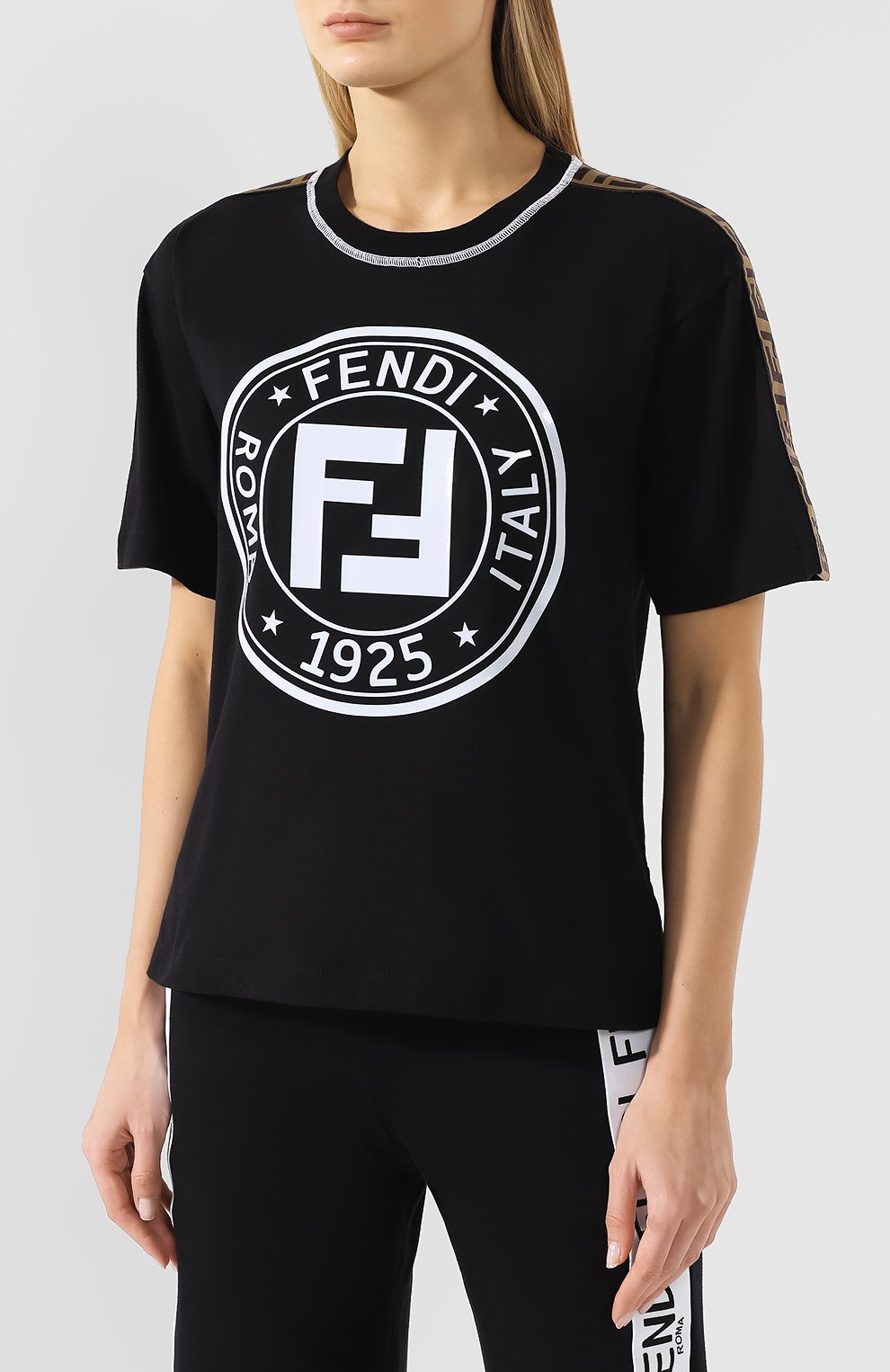 Хлопковая футболка FENDI, арт. FAF073 A6J6, фото 3