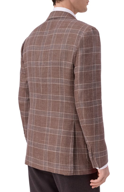 Пиджак из кашемира и шерсти Kiton UG81K0610E59 Коричневый  UG81K0610E59 Фото 5