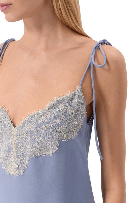 Шелковый топ Valentino 8B3AEBG221B Голубой  8B3AEBG221B Фото 5