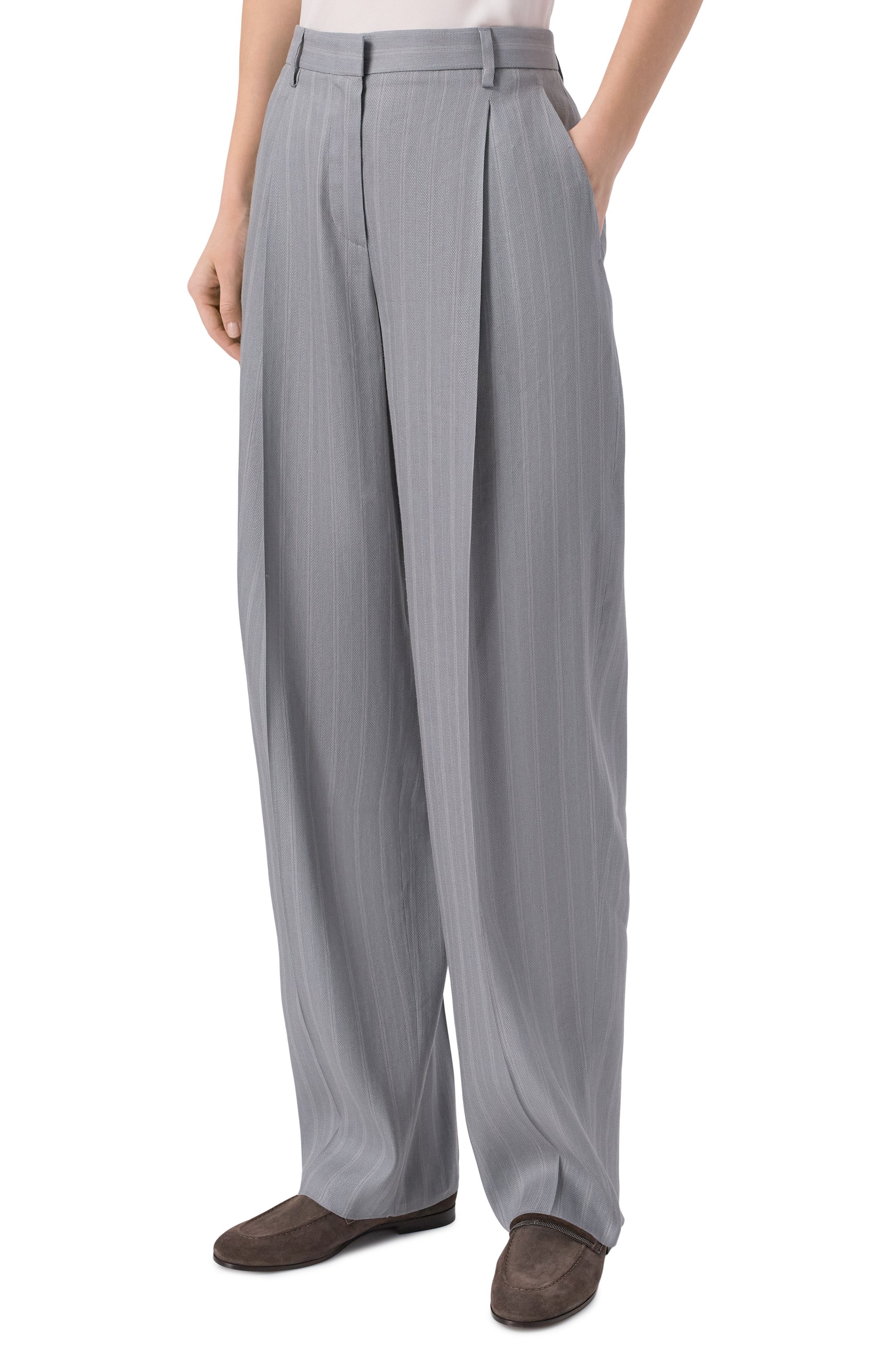 Брюки изо льна и шелка GIORGIO ARMANI, арт. GW002793/TE18800, фото 3