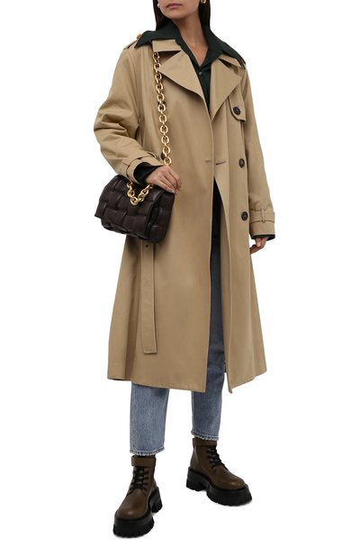 Кожаные ботинки VERSACE хаки цвета по цене 156500 руб., арт. 1000822/1A00633, фото 2 Кожаные ботинки VERSACE, арт. 1000822/1A00633, фото 2