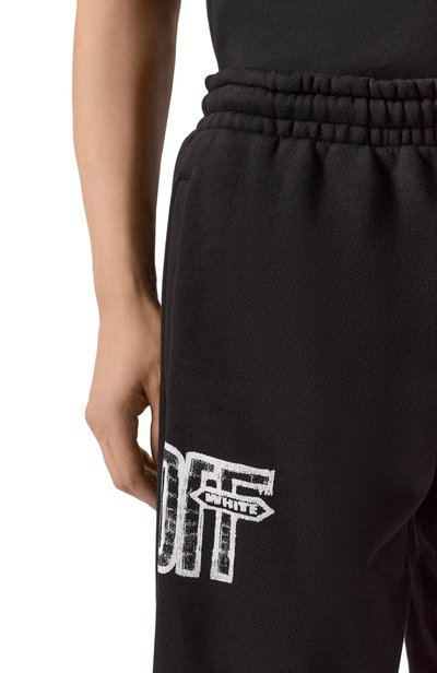 Хлопковые джоггеры OFF-WHITE черного цвета по цене 59500 руб., арт. 0MCH057F26FLE0030, фото 5 Хлопковые джоггеры OFF-WHITE, арт. 0MCH057F26FLE0030, фото 5