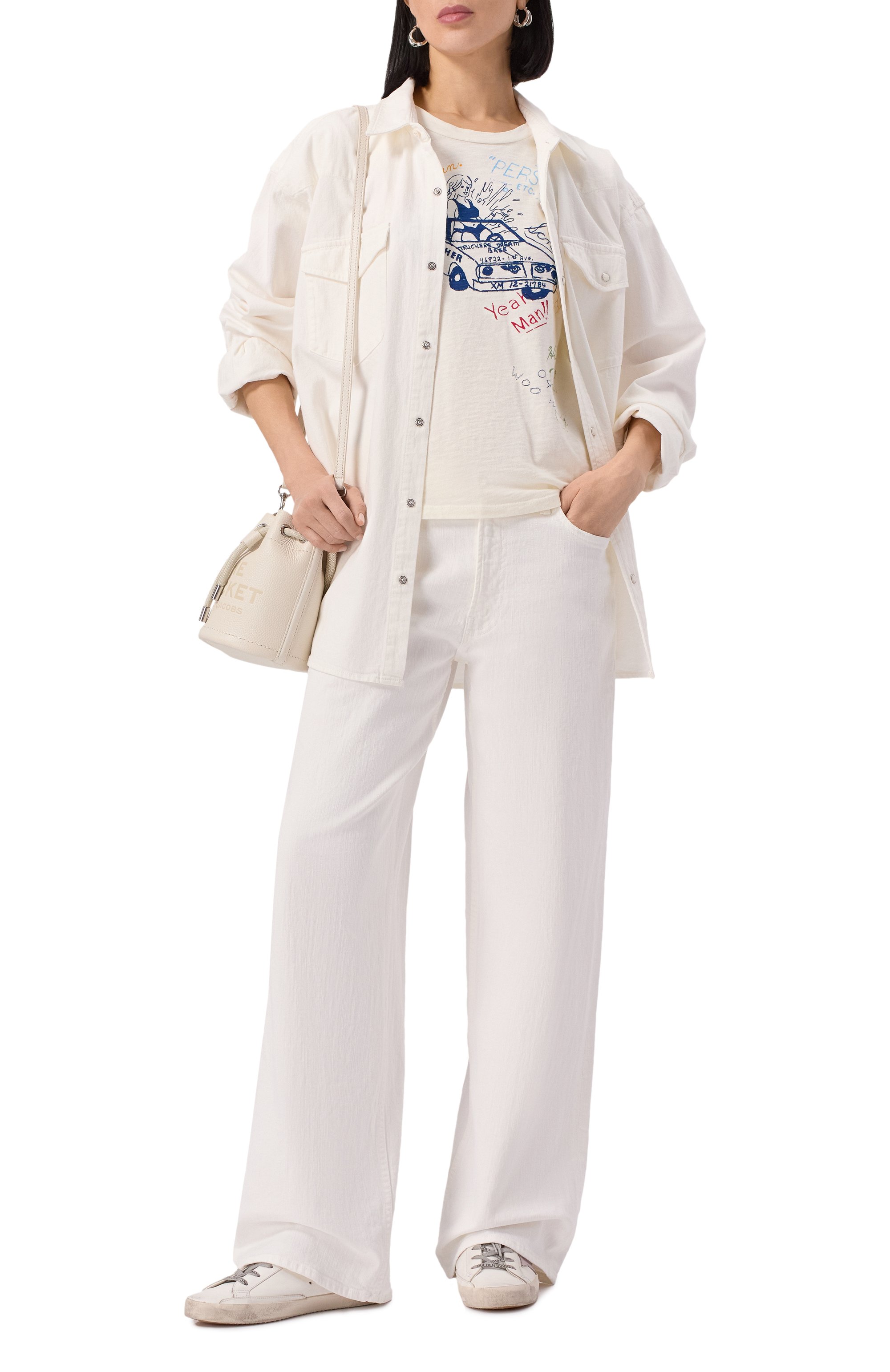 Хлопковая футболка MOTHER белого цвета по цене 21750 руб., арт. 8621-601/N, фото 2 Хлопковая футболка MOTHER, арт. 8621-601/N, фото 2