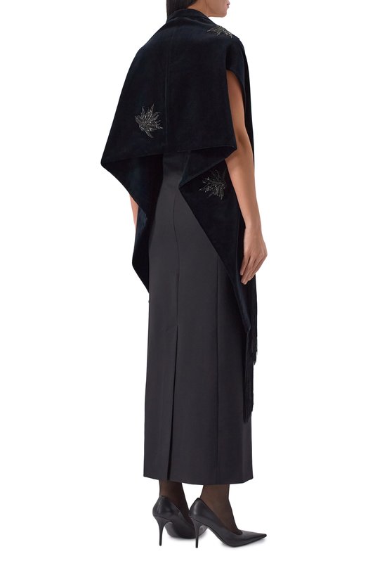 Бархатная накидка YANINA T-3092A Чёрный  T-3092A Фото 4