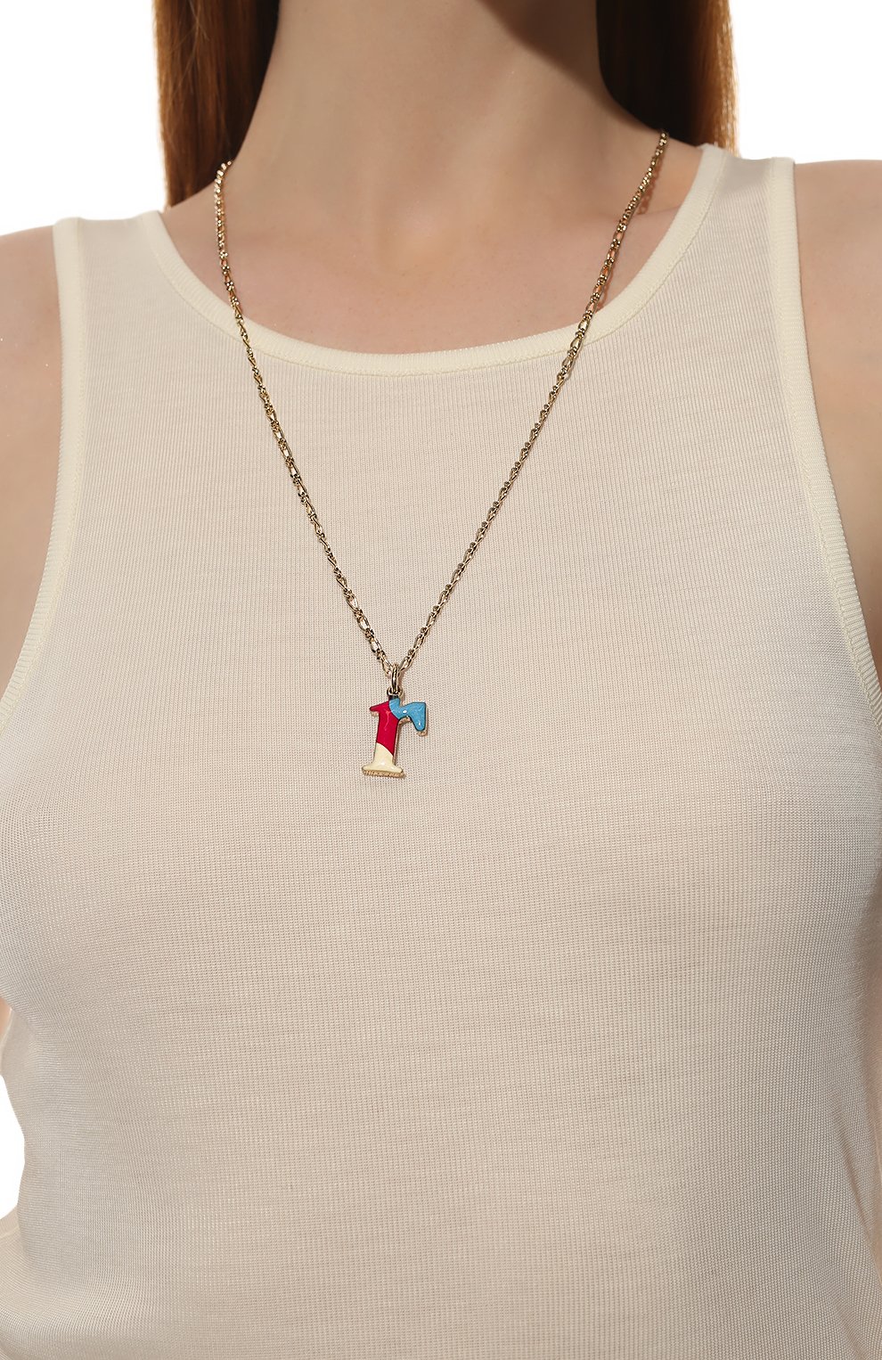 Кулон на цепочке alphabet r CHLOÉ разноцветного цвета по цене 59300 руб., арт. CHC22SF04RBLQ, фото 2 Кулон на цепочке alphabet r CHLOÉ, арт. CHC22SF04RBLQ, фото 2