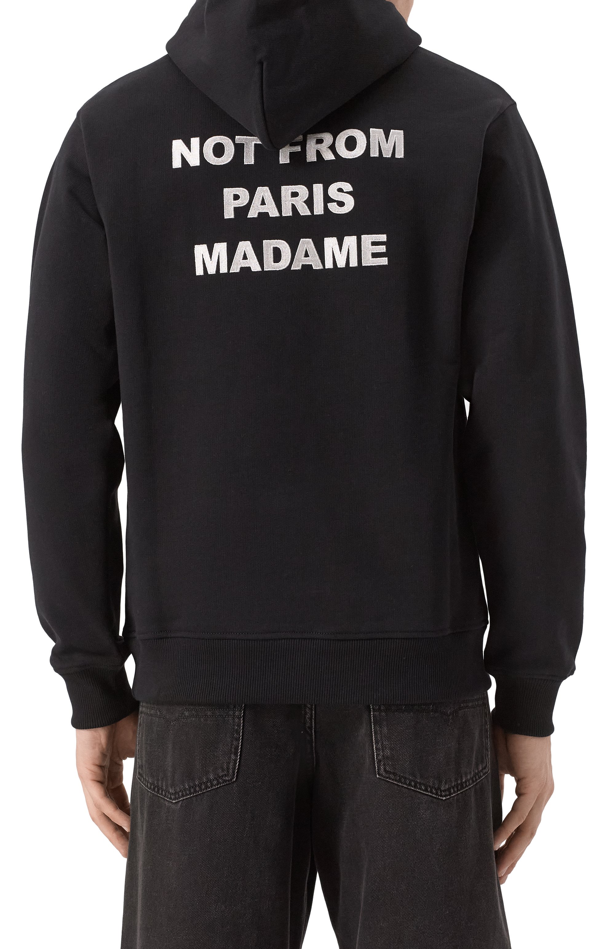 Хлопковое худи DROLE DE MONSIEUR черного цвета по цене 31400 руб., арт. PERM-H0162-C0127-BL, фото 4 Хлопковое худи DROLE DE MONSIEUR, арт. PERM-H0162-C0127-BL, фото 4