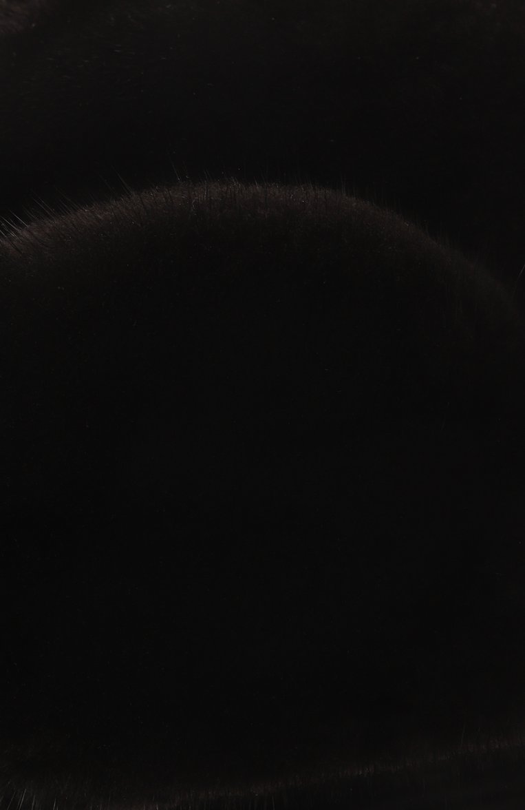 Детского норковая шапка-ушанка реми FURLAND черного цвета, арт. 0182400110154300000 | Фото 3 (Материал: Натуральный мех; Нос: Не проставлено; Материал сплава: Проставлено)