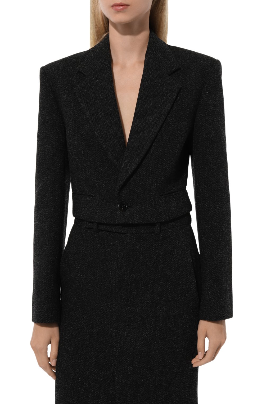 Шерстяной жакет PETAR PETROV темно-серого цвета по цене 161500 руб., арт. F24J12, фото 3 Шерстяной жакет PETAR PETROV, арт. F24J12, фото 3