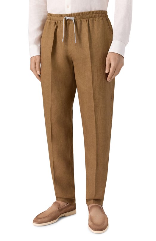 Льняные брюки Fedeli TU000526/LIN0 UNIT0 Коричневый  TU000526/LIN0 UNIT0 Фото 3