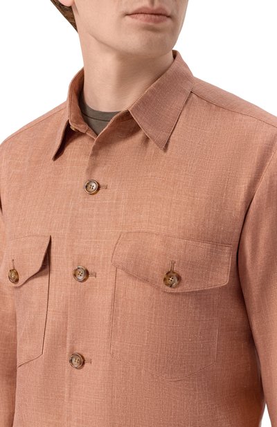 Рубашка из кашемира и шелка COLOMBO кораллового цвета по цене 349000 руб., арт. CM00379/77541-10, фото 5 Рубашка из кашемира и шелка COLOMBO, арт. CM00379/77541-10, фото 5