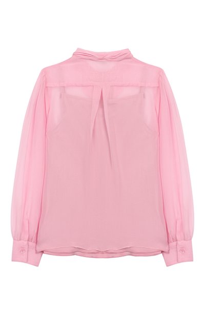 Шелковая блузка DOLCE & GABBANA светло-розового цвета по цене 33750 руб., арт. L54S43/FU1AT/2-6, фото 2 Шелковая блузка DOLCE & GABBANA, арт. L54S43/FU1AT/2-6, фото 2