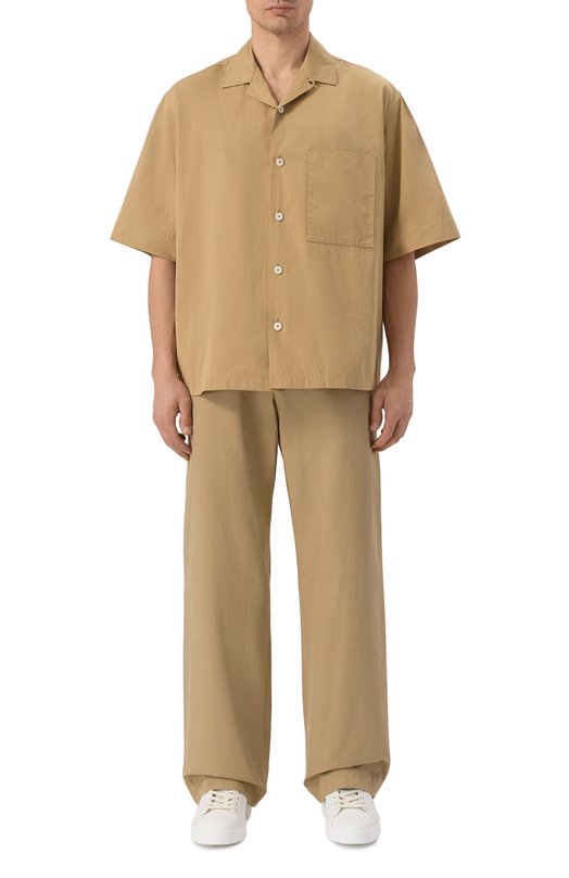 Хлопковая рубашка Jil Sander J47DL0166/J45292 Бежевый  J47DL0166/J45292 Фото 2