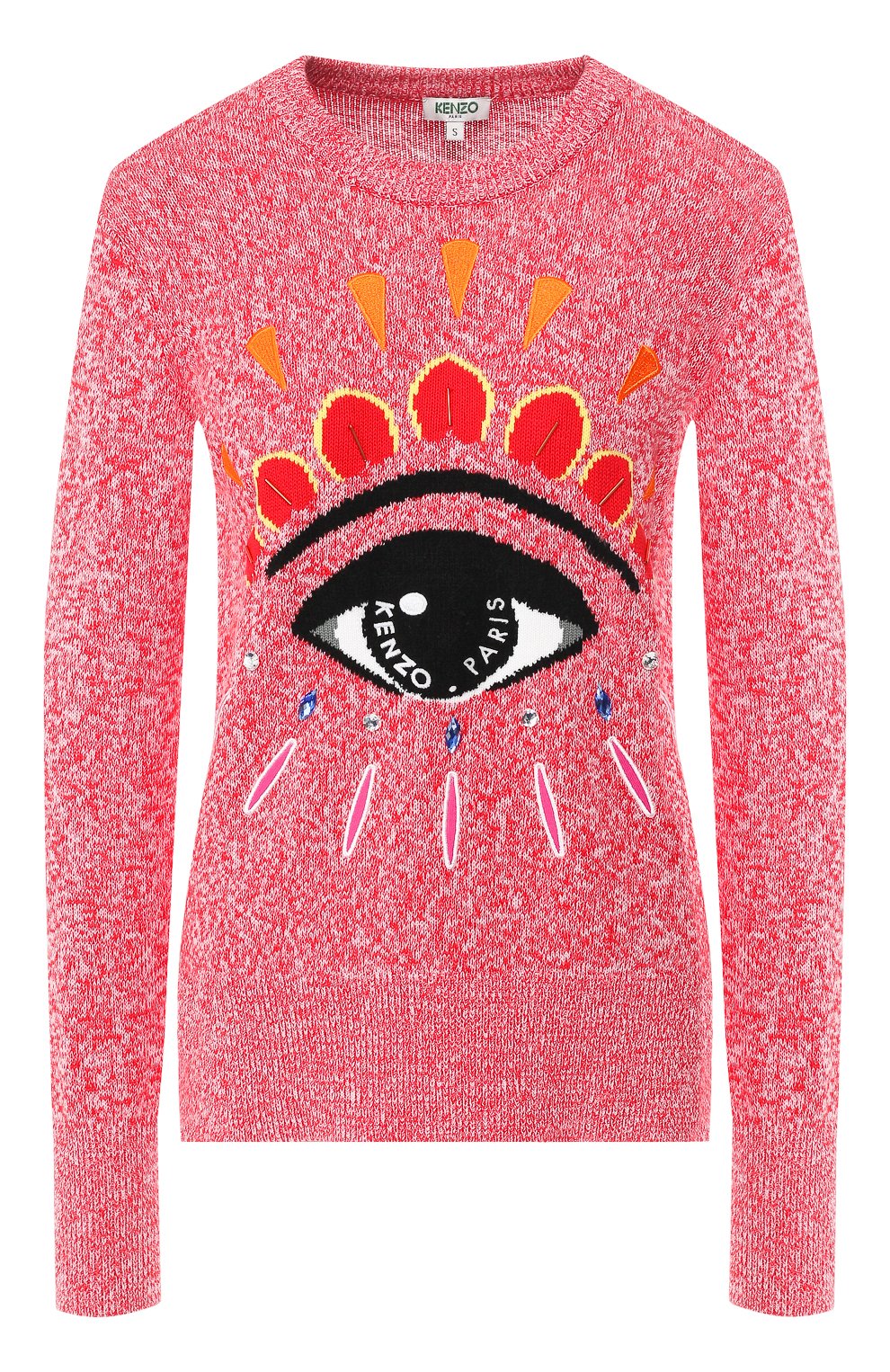 Хлопковый пуловер KENZO розового цвета по цене 42400 руб., арт. 2T05933XD, фото 1 Хлопковый пуловер KENZO, арт. 2T05933XD, фото 1