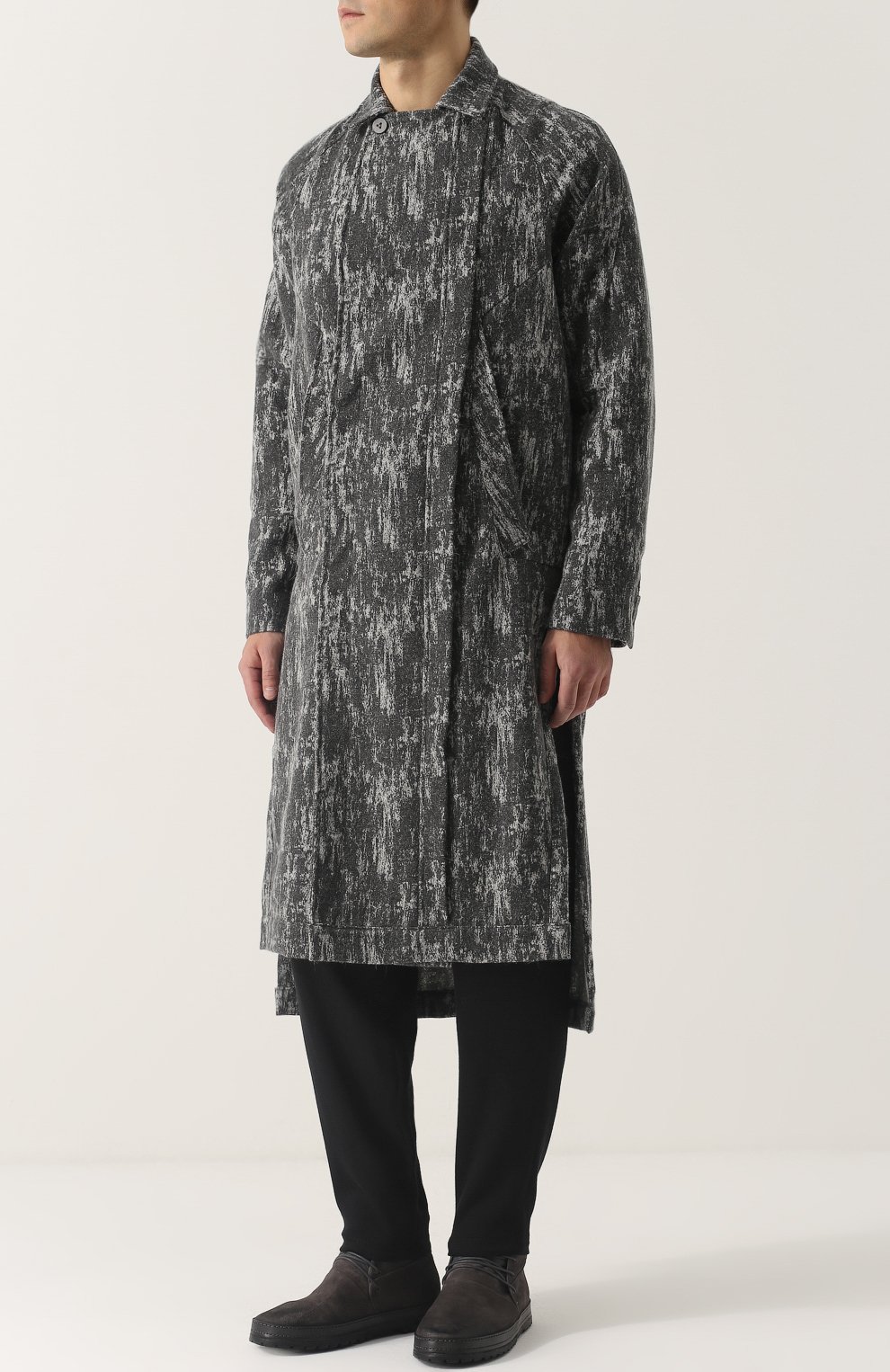 Шерстяное пальто асимметричного кроя с отложным воротником MANUEL MARTE, арт. C7102-3, фото 3