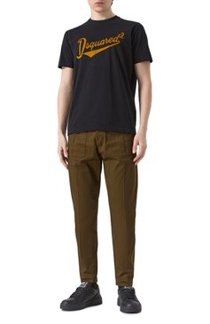 Мужская хлопковая футболка DSQUARED2 черного цвета, арт. S74GD1394/D20020 | Фото 2 (Длина (для топов): Стандартные; Драгоценные камни: Проставлено; Рукава: Короткие; Материал сплава: Проставлено; Принт: С принтом; Стили: Кэжуэл; Материал внешний: Хлопок; Кросс-КТ: Джерси; Мужское Кросс-�КТ: Футболка-одежда)