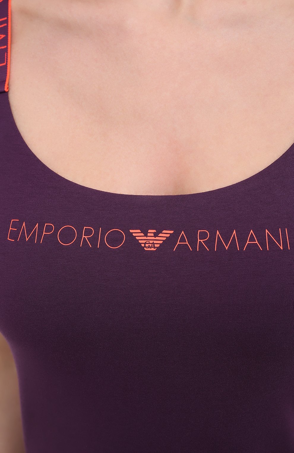 Хлопковая майка EMPORIO ARMANI бордового цвета по цене 7500 руб., арт. 164237/0A317, фото 5 Хлопковая майка EMPORIO ARMANI, арт. 164237/0A317, фото 5