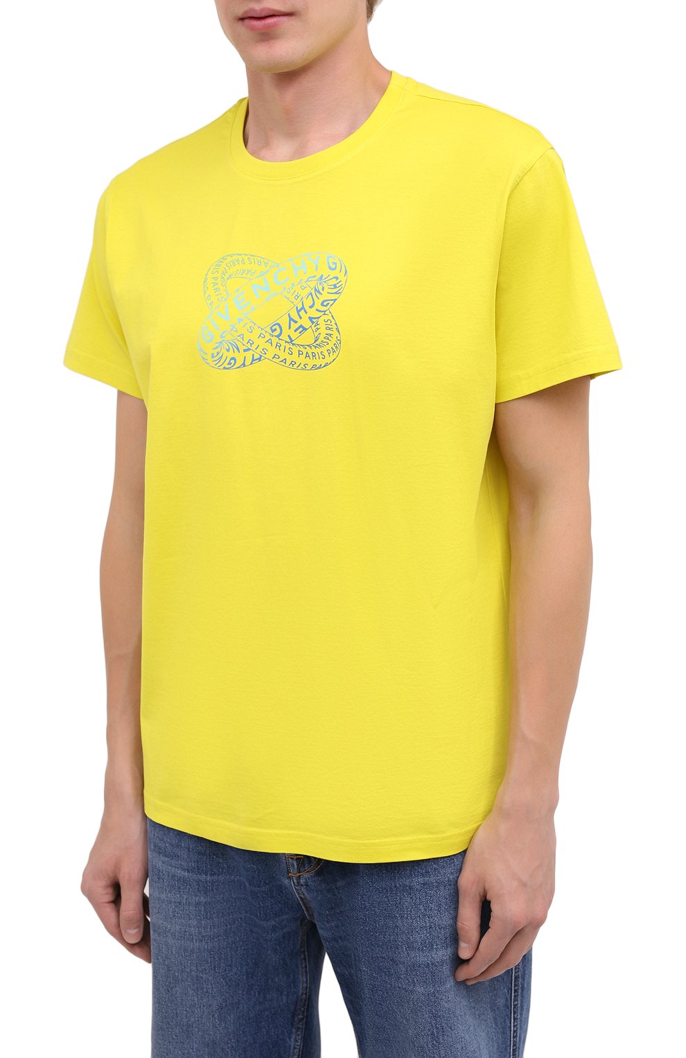 Хлопковая футболка GIVENCHY желтого цвета по цене 45200 руб., арт. BM70Y63002, фото 3 Хлопковая футболка GIVENCHY, арт. BM70Y63002, фото 3