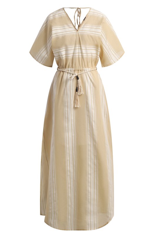 

Платье из хлопка и шелка Lorena Antoniazzi, Бежевый