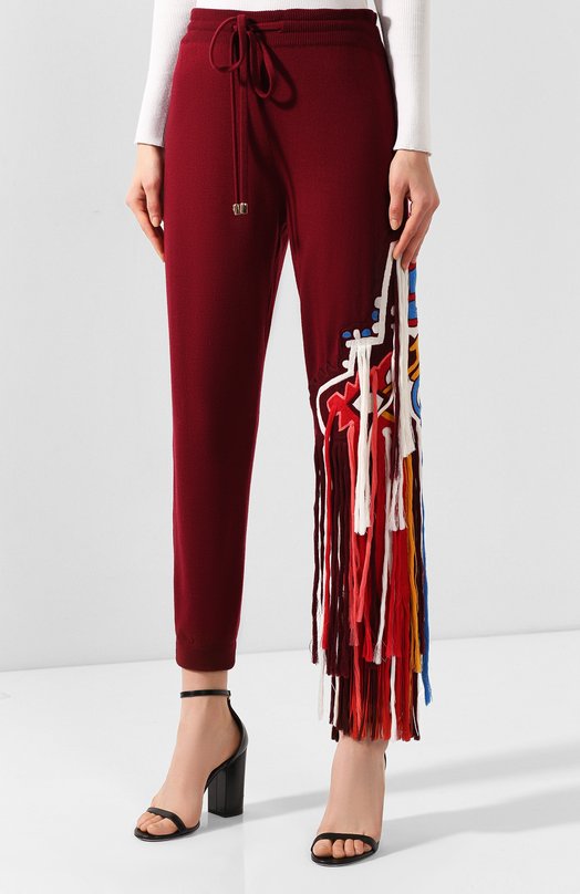 Шерстяные брюки Oscar de la Renta Красный, фото 3